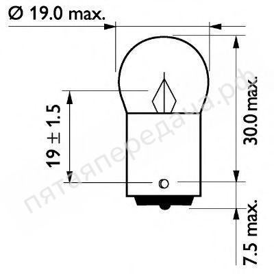 Лампа накаливания, R5W 24В 5Вт - 13821MDCP