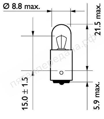 Лампа накаливания, T4W 24В 4Вт - 13929MLCP