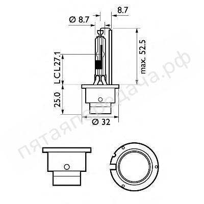 Лампа накаливания, D4R 42В 35Вт - 42406VIC1