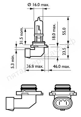 Лампа накаливания Premium HB3 12В 60Вт - 9005PRC1