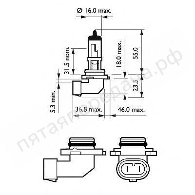 Лампа накаливания 4145 H10 12В 45Вт - 9145C1