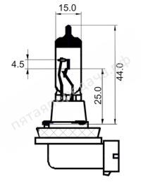 Лампа галоген H11 12В 55Вт - 202624