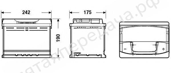 Батарея аккумуляторная, 12В 64А/ч - TA640