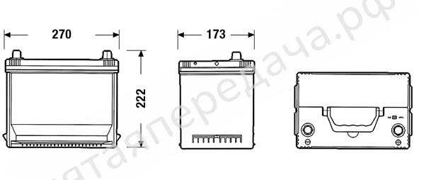 Батарея аккумуляторная, 12В 75А/ч - TA754