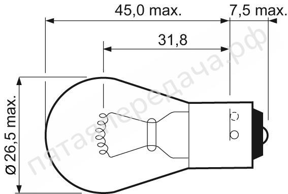 Лампа накаливания, PY21W 12В 21Вт - 032203