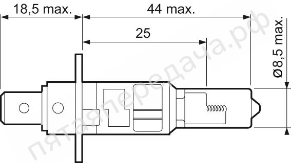 Лампа накаливания, + 50% Light H1 12В 55Вт - 032503